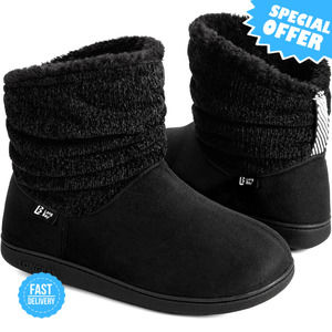 BRAND NEW LongBay Warm Chenille Bootie Slippers with Memory Foam